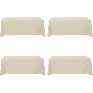 Beige Rectangular Tablecloth 90x156 - Set of 6